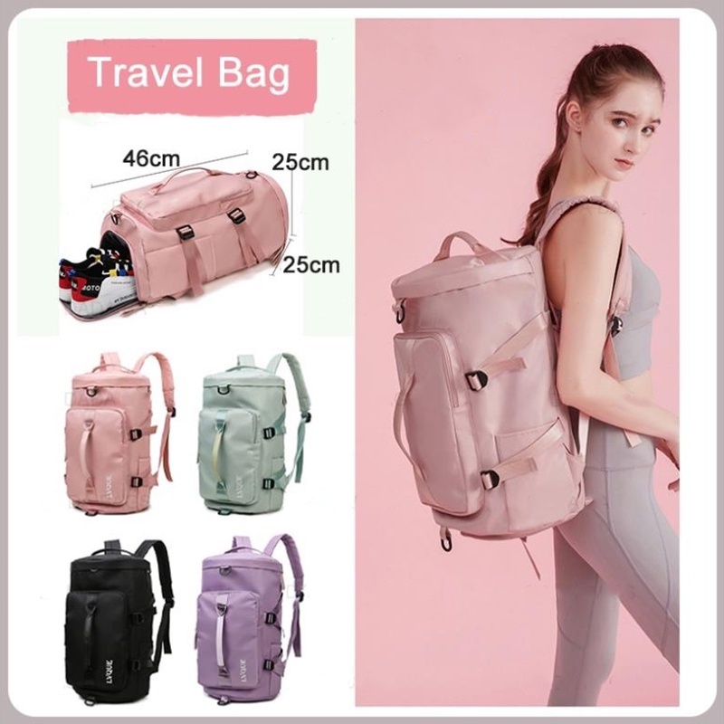 3 วิธีพกพา lvque Duffel กระเป๋าเป้สะพายหลังกันน้ําเปียกท่องเที่ยวกลางแจ้ง Beg Duffle กระเป๋ายิมกระเป