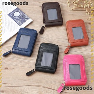 Rosegoods1 กระเป๋าสตางค์หนัง กระเป๋าใส่เหรียญ แบบพกพา กันขโมย สําหรับผู้ชาย