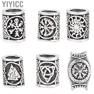 Yiyicc 6 PCS/Pack Viking Knot Beads for Bracelet / Pendant Necklace Beard Hair