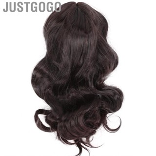 Justgogo Wavy Wigs Women Middle Part Long Curly Wig For Party Halloween Daily Life 66cm