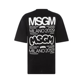 Mscm ฤดูร้อนใหม่ ผู้ชาย &amp;#039;s And women&amp;#039เสื้อยืดคอกลม แขนสั้น ผ้าฝ้าย พิมพ์ลายตัวอักษร