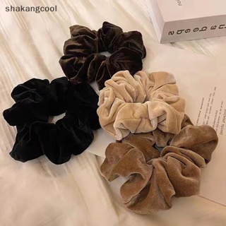 Shakangcool ยางรัดผมหางม้า ผ้ากํามะหยี่ ยืดหยุ่น ขนาดใหญ่ สไตล์วินเทจ แฟชั่น สําหรับผู้หญิง