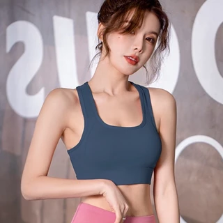 สปอร์ตบราสำหรับออกกำลังกาย ดีไซน์เว้าหลัง มีฟองน้ำในตัว ผ้าหนา ใส่กระชับ ยืดหยุ่นได้ดี