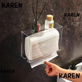 Karen ที่ใส่กระดาษทิชชู่ กระดาษทิชชู่ แบบอะคริลิคใส ไม่ต้องสัมผัส สําหรับบ้าน สํานักงาน