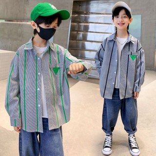 83oq เสื้อเชิ้ตแขนยาวลําลอง สีขาว แฟชั่นสําหรับเด็กผู้ชาย