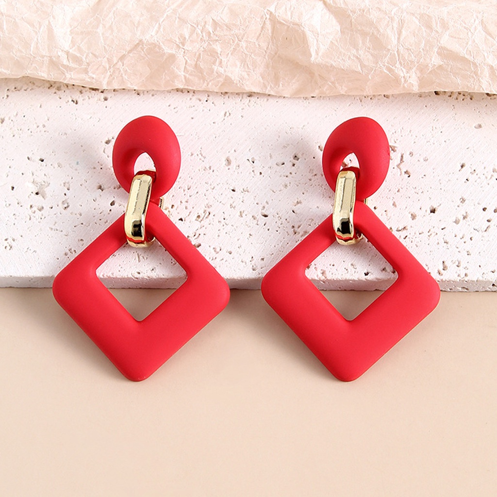 ผู้หญิงเลดี้แฟชั่นเรขาคณิตโบโฮกลีบดอกไม้ใหญ่จี้หยดต่างหูโลหะผสม - รูปที่ 4