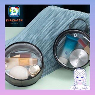 Diachath กระเป๋าเครื่องสําอาง PVC ทรงกลม มีซิป อเนกประสงค์ แบบพกพา 2 ชิ้น