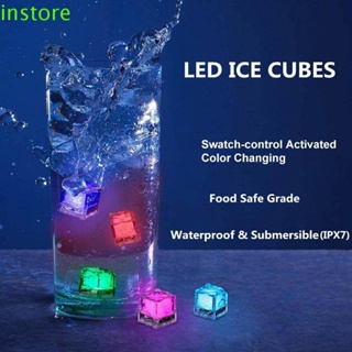 Instore ก้อนน้ําแข็งนีออน LED เรืองแสง สําหรับตกแต่งเทศกาลคริสต์มาส 12 ชิ้น