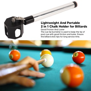 GARDEN LIVE 2 In 1 Pool Cue Chalk Holder Billiard Tip Pricker Nonslip For Billiards Silver Black