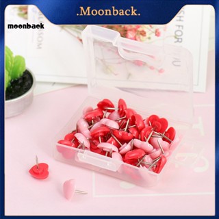 &lt;moonback&gt; หมุดปักเล็บ รูปหัวใจ สีพื้น อุปกรณ์เสริม สําหรับสํานักงาน 50 ชิ้น