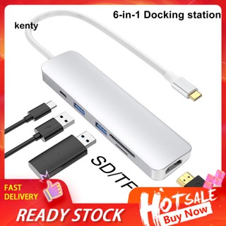 Kt* 6-in-1 ฮับ Usb-c พร้อมการ์ดรีดเดอร์ 4k Hdmi Usb 3.0 Sd/tf และ 100w Pd อุปกรณ์เสริม สําหรับแล็ปท็อป