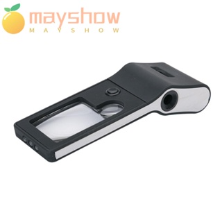 Mayshow แว่นขยาย ขนาดเล็ก แบบพกพา UV 4 ไฟ Led โคมไฟตรวจจับสกุลเงิน 55X