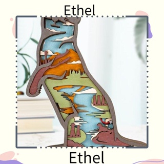 Ethel1 รูปปั้นไม้ รูปสัตว์ ขนาด 8.9*7.4 นิ้ว แฮนด์เมด สําหรับตกแต่งบ้าน ห้องนอน