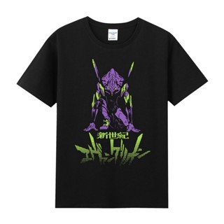 [S-5XL] เสื้อยืดโอเวอร์ไซส์✱✢อะนิเมะสองมิติการ์ตูน Evangelion Shinji eva01 mecha พิมพ์ผ้าฝ้ายแขนสั้นผู้ชายและผู้หญิงเสื้