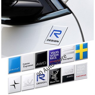 กระจกมองข้าง ราคาต่อ 1 ชิ้น โลโก้ แต่ง วอลโว่ อลูมิเนียมบาง Polestar Volvo Ocean Race R Design for S60 S60L S7