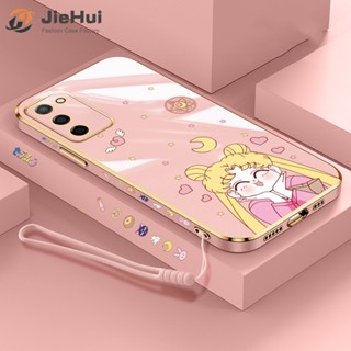 Jiehui เคสโทรศัพท์มือถือ ลายการ์ตูนน่ารัก พร้อมสายคล้อง สําหรับ Huawei Enjoy 9 Enjoy 9S Enjoy 9e Enjoy 9 Plus Enjoy 10 Enjoy 10S Enjoy 10e Enjoy 10 Plus