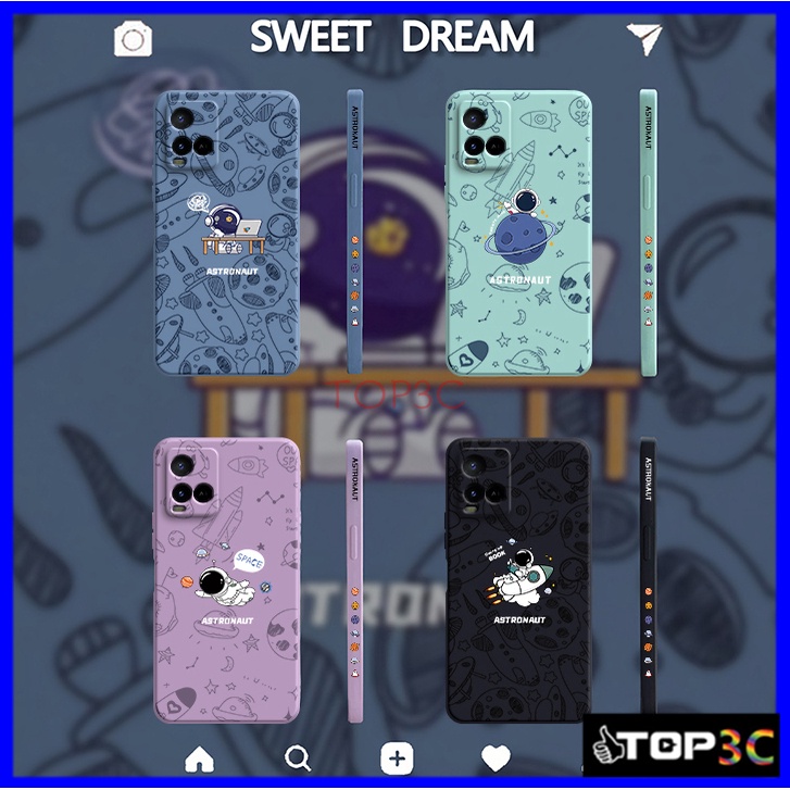 เคส Vivo Y21 Y33T Y21S Y33S T1X Y20 Y12S Y12A Y20S Y51 Y53S Y17 Y15 Y12 Y11 Y15S Y01 Y72 5G Y52 Y76 5G Y19 5G Nasa เคสโทรศัพท์นักบินอวกาศ