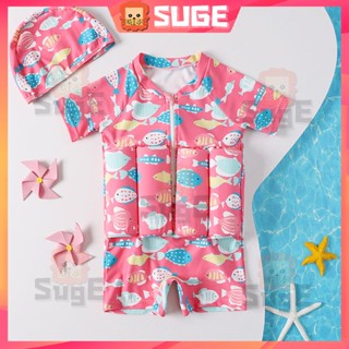 【Suge】เสื้อชูชีพเด็ก ชูชีพ เสื้อชูชีพว่ายน้ําเด็ก ชุดว่ายน้ํา เล่นเซิร์ฟ เด็กผู้ชาย และเด็กผู้หญิง ชุดว่ายน้ําชิ้นเดียว การ์ตูน มุมแบน น่ารัก