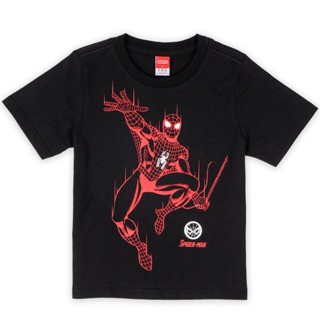 เสื้อยืดแขนสั้นMarvel Boy Glow In The Dark Spider-Man T-Shirt - เสื้อยืดเด็กมาร์เวล เทคนิคเรืองแสงในที่มืดลายสไปเดอร์แมน