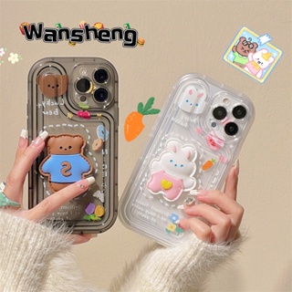 เคสโทรศัพท์มือถือ กันกระแทก ลายดอกไม้ และหมี หรูหรา สําหรับ IPhone 11 Pro Max X XR XS Max IPhone 7 8 Plus IPhone 11 12 13 14 Pro Max