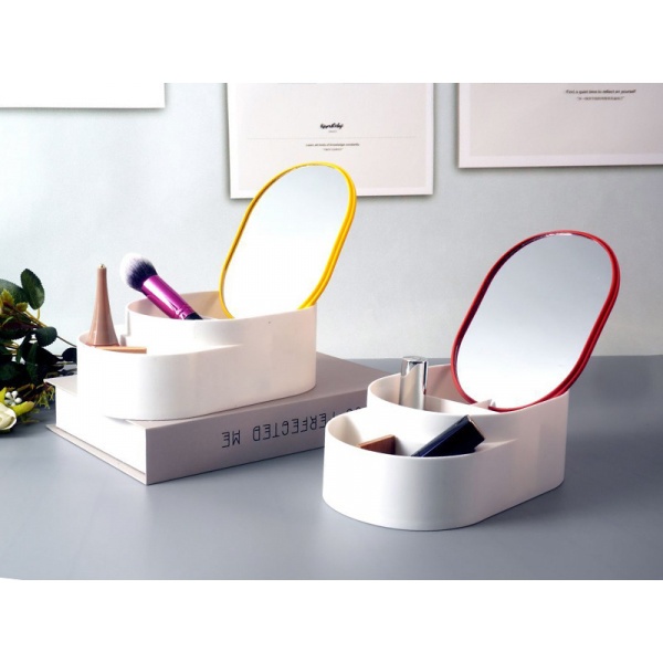 กระจกตั้งโต๊ะพร้อมช่องเก็บของ ขนาด 140x184x80 (#BG5)