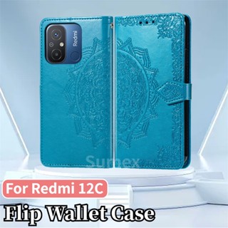 เคสโทรศัพท์หนัง ฝาพับ พร้อมช่องใส่บัตร กันกระแทก สําหรับ Xiaomi Redmi 12C Redmi12C 2023 4G hp Xiomi Redme 12 C 11A 10A 10C A1 + 22120RN86G