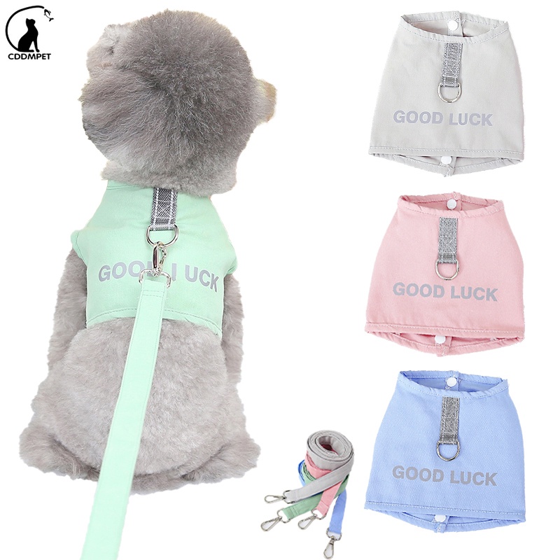 【CDDMPET】สายรัดสำหรับสุนัข เสื้อกั๊กสัตว์เลี้ยง ขนาดเล็ก พร้อมสายจูง สไตล์ฝรั่งเศส สําหรับสุนัข แมว