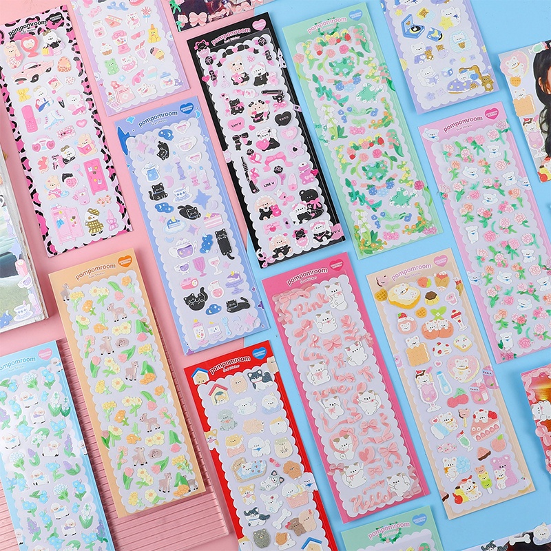 200แผ่นการ์ตูนต่างๆglitteringสติกเกอร์ชุดนักเรียนphoto Card Deco DIY Decals Kpopสติกเกอร์