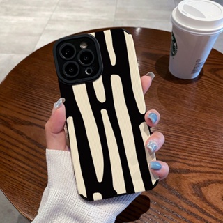 เคสโทรศัพท์มือถือนิ่ม รอบด้าน ลายการ์ตูน สีดํา และสีขาว สําหรับ Iphone Apple 13 14Promax 12 11 XR Xs 7P 8Plus