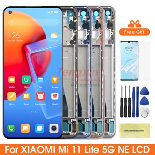 Mi 11 Lite 5G NE หน้าจอ สําหรับ Xiaomi 11 Lite 5G NE 2109119Dg หน้าจอสัมผัสดิจิทัล Lcd พร้อมกรอบ สําหรับ Xiaomi 11 Lite NE 5G