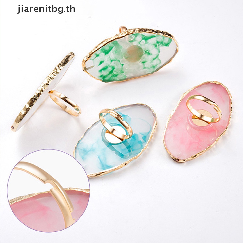 Renbg แหวนจานเรซิ่น หิน สําหรับตกแต่งเล็บ DIY 1 ชิ้น รูปที่ 5