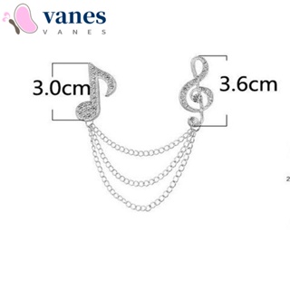 Vanes1 เข็มกลัดโลหะ รูปสัญลักษณ์ดนตรี ประดับพู่ พลอยเทียม หรูหรา หลากสี เหมาะกับของขวัญ สไตล์วินเทจ สําหรับผู้หญิง และผู้ชาย