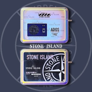 STONE ISLAND เคสซิลิโคน TPU ลายหินไล่โทนสี พร้อมพวงกุญแจ สําหรับ Airpods 1 2 3 Pro 2