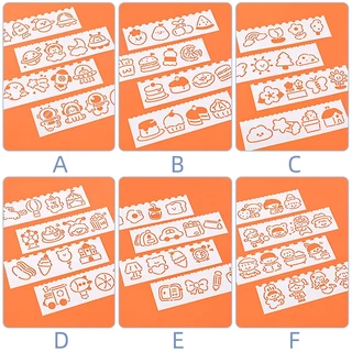 4 ชิ้น ชุดแม่แบบวาดภาพกราฟฟิตี้ แบบนิ่ม ลายการ์ตูน ฉลุลาย อเนกประสงค์ สําหรับนักเรียน มี