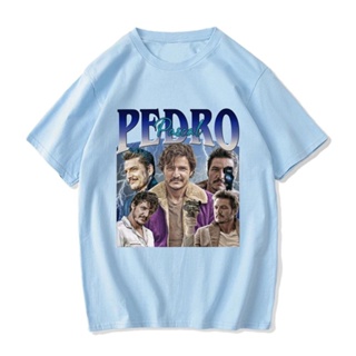 เสื้อยืด ผ้าฝ้าย พิมพ์ลายกราฟฟิค Pedro Pascal คุณภาพสูง สไตล์ฮาราจูกุ สําหรับผู้ชาย