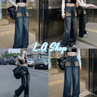 L.A Shop พร้อมส่ง กางเกงยีนส์เอวสูงขายาว ดีเทลกางเกงสีเฟดๆ กำลังมากแรง "1151" -NZ