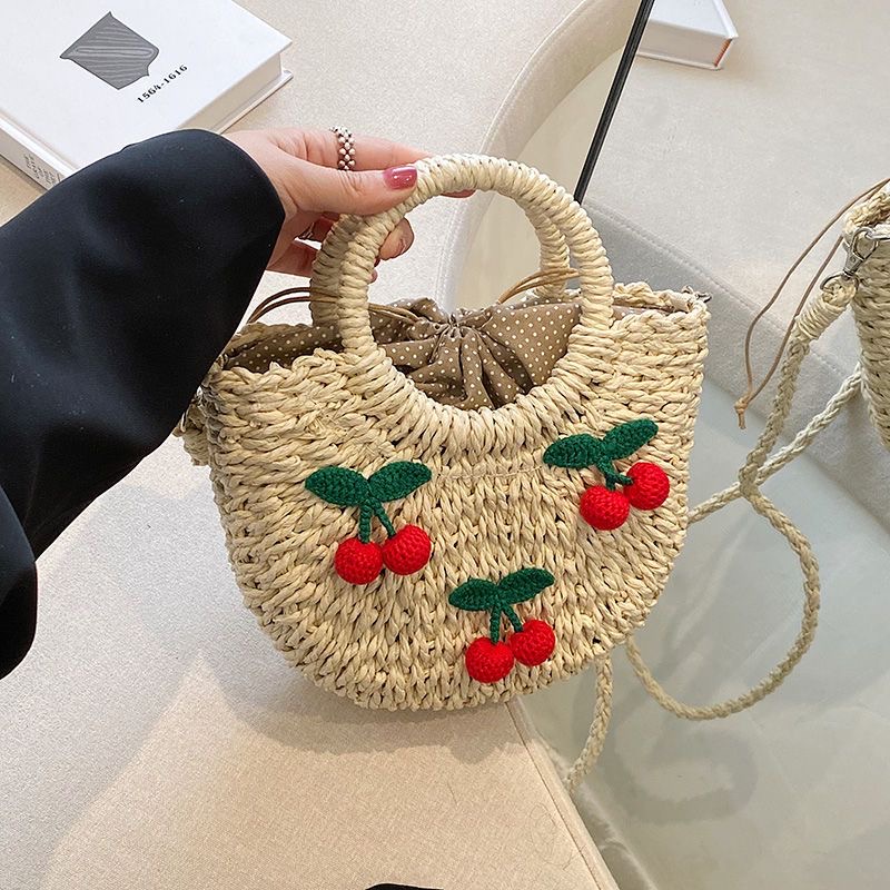 【พร้อมส่ง】กระเป๋าสาน กระเป๋าผู้หญิง สไตล์ Summer รูปทรงดีไซน์สวยงาม   รุ่น D-1363