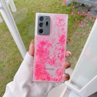 เคสโทรศัพท์มือถือ มีทรายไหล ลายกลิตเตอร์ หรูหรา สําหรับ Samsung Galaxy S23 S22 S21 S20 Plus Ultra S20FE Note 20