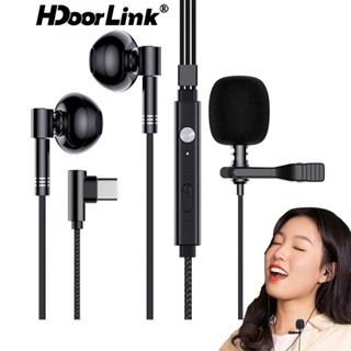 Hdoorlink ระบบไมโครโฟน แบบมีสาย | Typ-c C81 หูฟังไมโครโฟน Lavalier สําหรับ IOS 13 Android มัลติฟังก์ชั่น