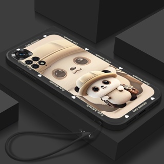 เคสโทรศัพท์มือถือ Tpu นิ่ม ลายการ์ตูนแพนด้า พร้อมสายคล้อง สําหรับ Redmi Note 7 K40 Gaming K50 Ultra K60 Pro 10 5G 2022 Xiaomi Mi 12 Pro 10T Lite