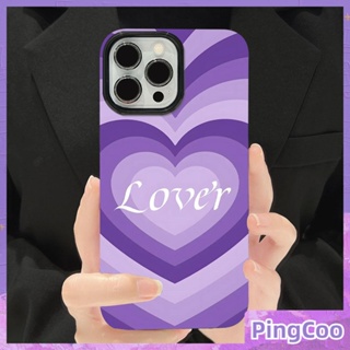PingCoo - Candy Case For iPhone 14 13 12 11 Plus Pro Max XR TPU Soft Glossy Black Case Purple Love Camera Protection Shockproof Back Cover