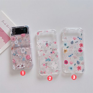 ใหม่ เคสโทรศัพท์มือถือ TPU ลายดอกไม้ สําหรับ Samsung Galaxy Z Flip 4 3 5G Mix and Match