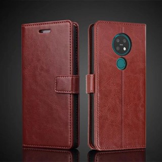 เคสหนัง Pu ฝาพับ พร้อมช่องใส่บัตร สไตล์เรโทร สําหรับ Nokia 6.2 Nokia 7.2