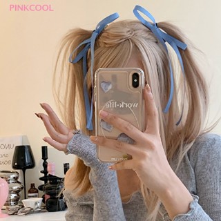 Pinkcool กิ๊บติดผม ริบบิ้นยาว ผ้ากํามะหยี่ โบว์ ขนาดใหญ่ สไตล์วินเทจ ขายดี