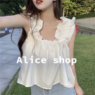 Alice  เสื้อกล้าม เสื้อปาดไหล่ เสื้อเปิดไหล่ เสื้อน่ารัก เสื้อสายเดี่ยวแฟชั่น  ทันสมัย สไตล์เกาหลี Korean Style พิเศษ A20K0GH 36Z230909