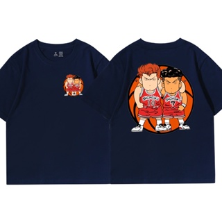 tshirt T-shirt à manches courtes et col rond pour hommes et femmes, ample, noir, dessin animé japonais, Slam Dunk, Baske