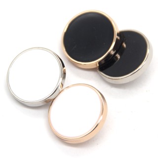 กระดุมโลหะ ทรงกลม แบน แฮนด์เมด DIY สําหรับตกแต่งเสื้อผ้า เสื…