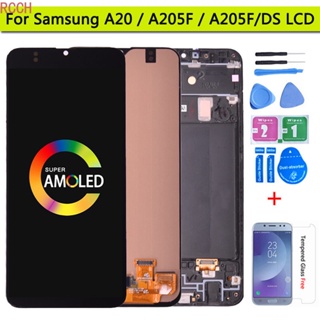 หน้าจอสัมผัสดิจิทัล LCD 6.4 นิ้ว สําหรับ Samsung Galaxy A20 A205 SM-A205F A205FN