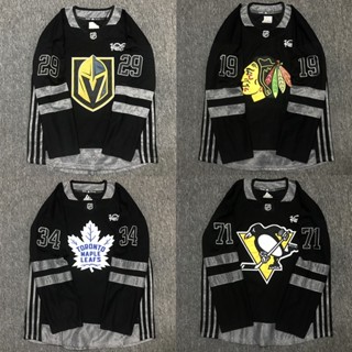 เสื้อกีฬาแขนยาว ลายทีม Nhl Hockey Jersey Jersey สไตล์ฮิปฮอป สตรีทแดนซ์ ทรงหลวม พลัสไซซ์