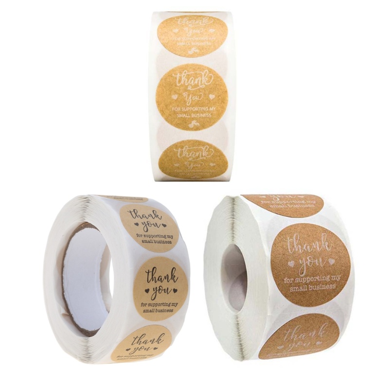 QJ 500 ชิ้นขอบคุณสําหรับสนับสนุนธุรกิจของฉันสติกเกอร์คราฟท์ป้าย Scrapbooking ตกแต่ง Handmade